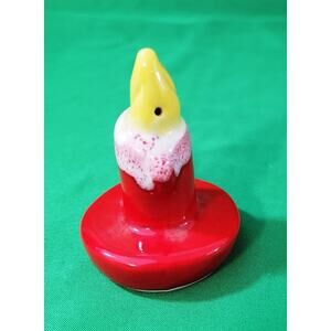 Candle Stick Ceramic Salt Shaker Red Candle Shaped